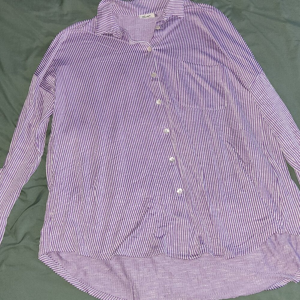 Blumin Apparel Purple Stripe Button Down